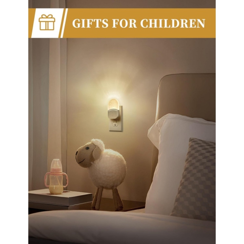 LED Night Light, Baby Night Light [2 Pack], Plug in Night Light with Auto Dusk to Dawn Sensor, Adjustable Brightness Night Light