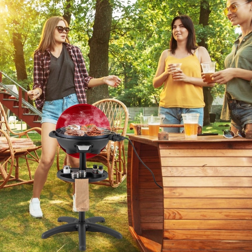 Barbecue électrique 1350&nbsp;W antiadhésif à 4 réglages de température pour le camping extérieur de Costway