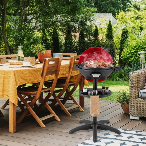 Barbecue électrique 1350&nbsp;W antiadhésif à 4 réglages de température pour le camping extérieur de Costway