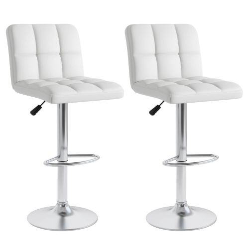 COSTWAY  Modern Swivel Bar Stools Set Of 2 With Heavy-Duty Metal Base & Footrest Back