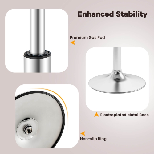 Ensemble de 4 tabourets de bar pivotants modernes de Costway avec base en métal robuste et repose-pieds arrière