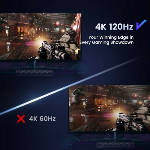 3 Ports HDMI 2.1 Switch Box 4K@120Hz, HDMI 2.1 Splitter 3 in 1 Out with Remote & Auto-Switching, HDMI selector Switch Support VRR ALLM HDR 3D Audio,