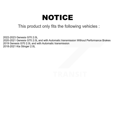 Paire de disques de frein à disque avant pour Genesis G70 Kia Stinger K8-102625