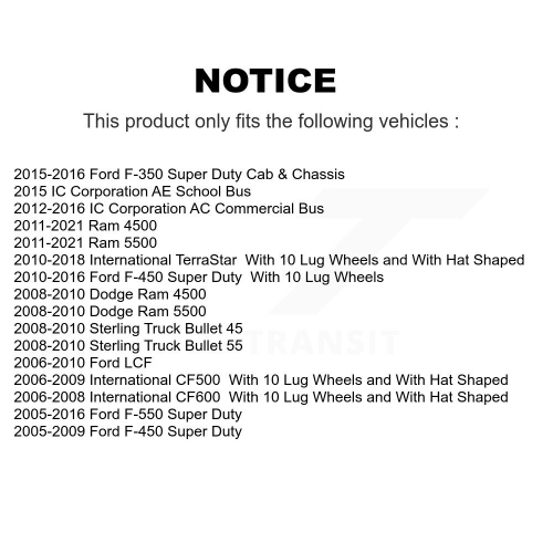 Rear Brake Rotor Pair For Ford F-350 Super Duty F-450 F-550 International TerraStar Ram IC K8-102468