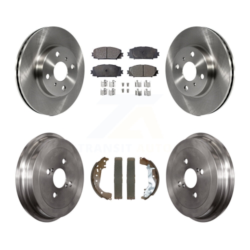 TRANSIT AUTO  Front Rear Disc Brake Rotors Ceramic Pads And Drum Kit for Toyota Yaris K8T-104444