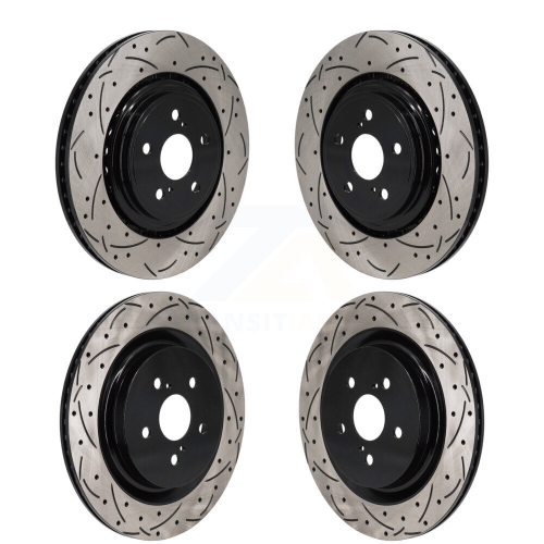 Front Rear Coated Drill Slot Disc Brake Rotor Kit for Toyota Highlander Lexus RX350 RX350h KD-100655