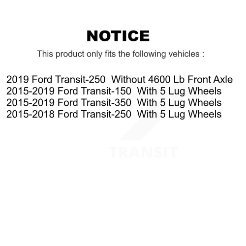 Front Disc Brake Rotor Semi-Metallic Pad Kit For Ford Transit-250 Transit-150 Transit-350 K8A-107225