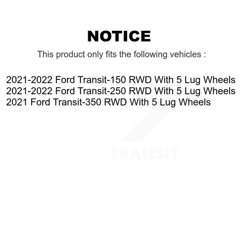 Front Rear Semi-Metallic Pad Brake Rotor Kit For Ford Transit-250 Transit-350 Transit-150 K8A-107726