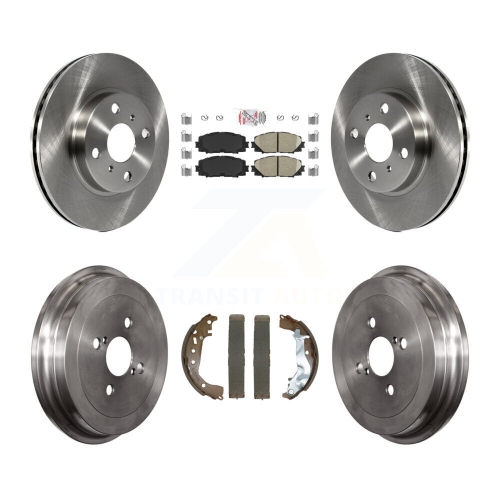 TRANSIT AUTO  Front Rear Disc Brake Rotors Ceramic Pads And Drum Kit for Toyota Yaris K8A-107494