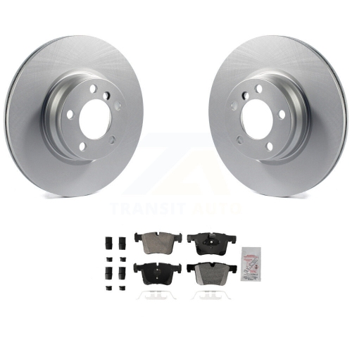 TRANSIT AUTO  Front Coated Disc Brake Rotors And Semi-Metallic Pads Kit for Bmw 328I 330E Kga-105622