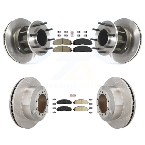 TRANSIT AUTO  Front Rear Semi-Metallic Pad Disc Brake Rotors Hub Assembly Kit for Ford F-350 Super Duty K8A-107188