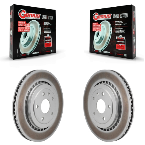 GENIUS  Rear Coated Disc Brake Rotors Pair for Chevrolet Camaro Cadillac Ats Kg-101865