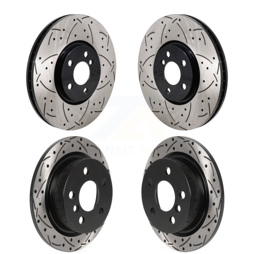 Front Rear Coated Drilled Slotted Disc Brake Rotors Kit for Mini Cooper KD-100663