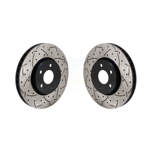 Front Drill Slot Disc Brake Rotors Pair For Mercedes-Benz A220 CLA250 With Standard Brakes KD-100693