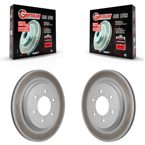 GENIUS  Rear Coated Disc Brake Rotors Pair for Ford F-150 Lightning Expedition Lincoln Navigator Kg-102024