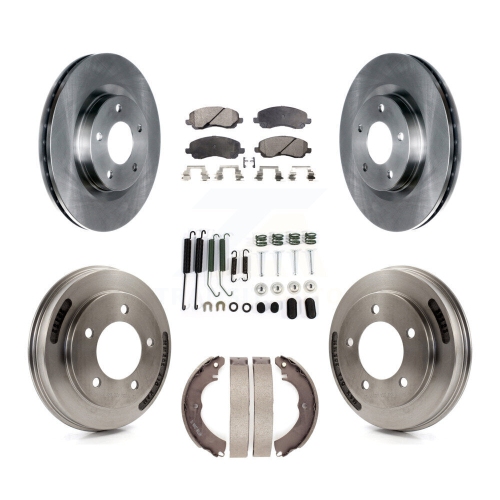 Front Rear Disc Brake Rotor Ceramic Pad And Drum Kit For 2008 Mitsubishi Lancer GTS K8T-102790