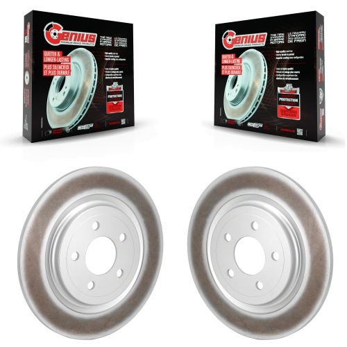 GENIUS  Rear Coated Disc Brake Rotors Pair for Ford Explorer Mustang Kg-101653