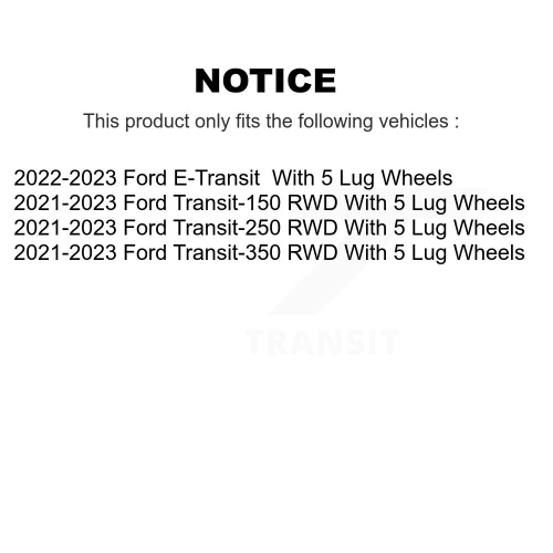 Front Coated Brake Rotor Semi-Metallic Pad Kit For Ford Transit-250 Transit-350 E-Transit KGA-106029