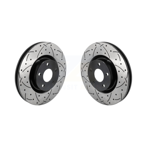 Front Coated Drill Slot Disc Brake Rotor Pair for Ford Escape Bronco Sport Lincoln Corsair KD-100630