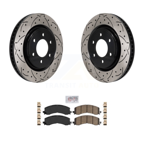 Ensemble disque de frein avant percé et plaquette en céramique pour Ford F-150 Bronco Expedition Lincoln KDA-103024