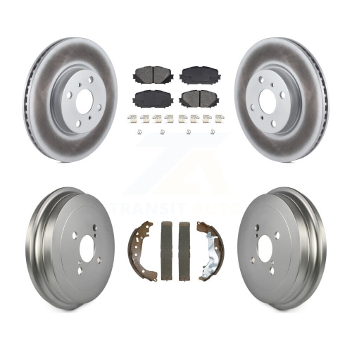 TRANSIT AUTO  Front Rear Coat Brake Rotors Semi-Metallic Pad Drum Kit for Toyota Yaris Disc Rear Brakes Kgs-102503
