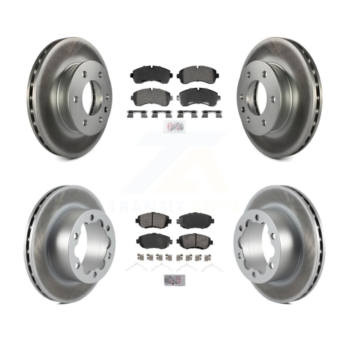 Front Rear Semi-Metallic Pad Coated Brake Rotors Kit For Mercedes-Benz Sprinter 3500 2500 KGA-105949