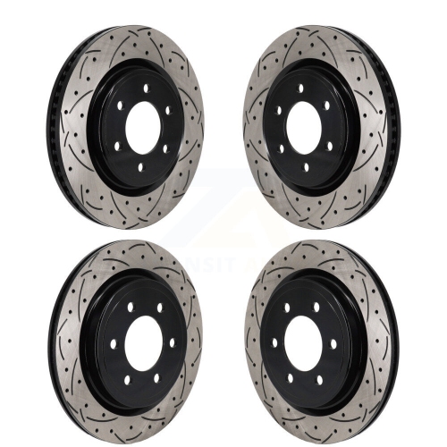 Front Rear Drilled Slot Disc Brake Rotors Kit for Ford F-150 Expedition Lincoln Navigator KD-100670