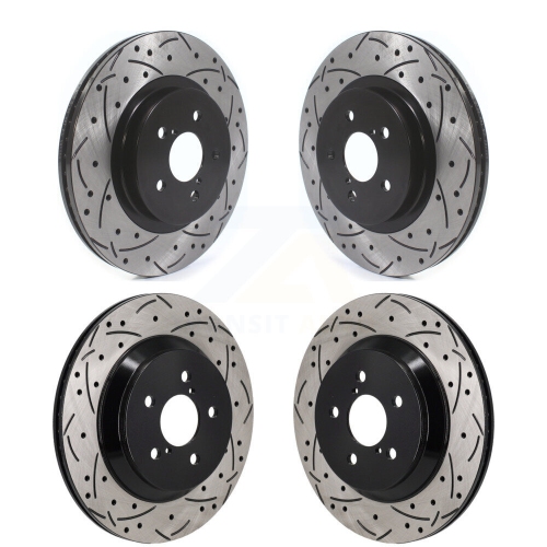 Front Rear Drilled Slot Brake Rotors Kit for Subaru Crosstrek With Electric Parking KD-100664