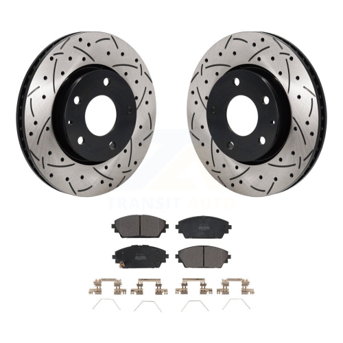 Ensemble de plaquettes semi-métalliques pour disque perforé avec enduit avant pour disque de frein perforé Mazda 3 Sport FWD KDF-101262