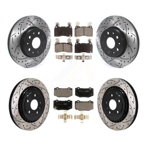 TRANSIT AUTO  Front Rear Drill Slot Brake Rotor Ceramic Pad Kit for Chevrolet Camaro With Brembo Brakes Kdt-101226