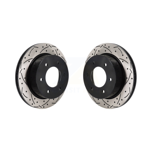 Rear Coated Drilled Slotted Disc Brake Rotors Pair for Ford Ranger Bronco KD-100731