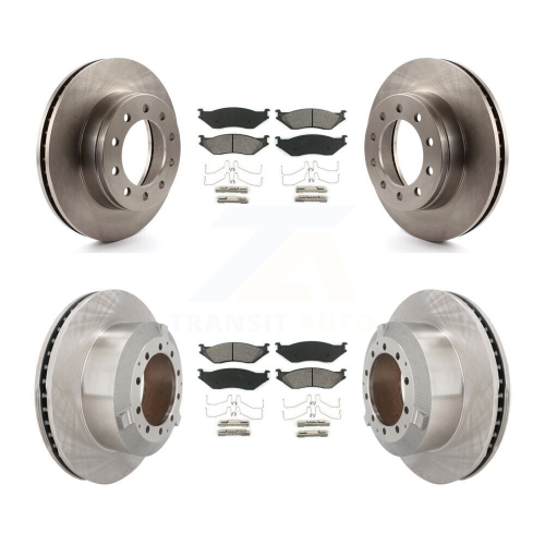 Front Rear Brake Rotors Semi-Metallic Pad Kit For Ford F-450 Super Duty F-550 CF500 CF600 K8S-103795
