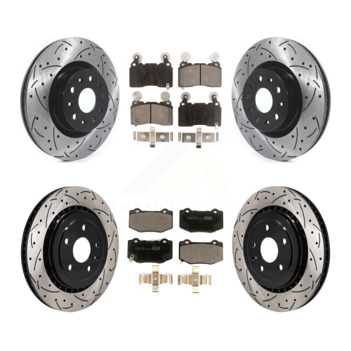 TRANSIT AUTO  Front Rear Drill Slot Brake Rotor Ceramic Pad Kit for Chevrolet Camaro With Brembo Brakes Kdt-101225