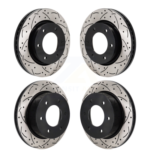Front Rear Coated Drilled Slotted Disc Brake Rotors Kit for Ford Ranger Bronco KD-100667
