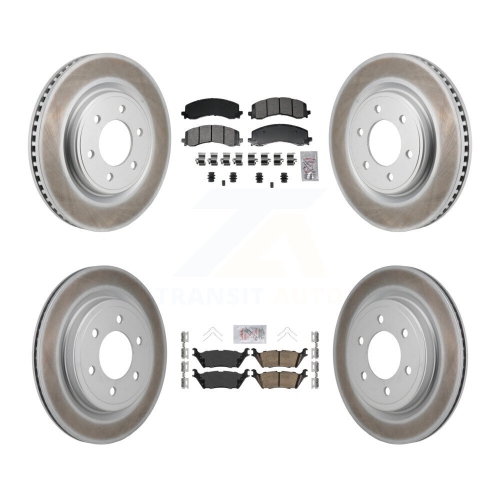 Plaquettes en céramique arrière semi-métalliques et ensemble de disques de frein enduits pour Ford Expedition Lincoln KGA-106162