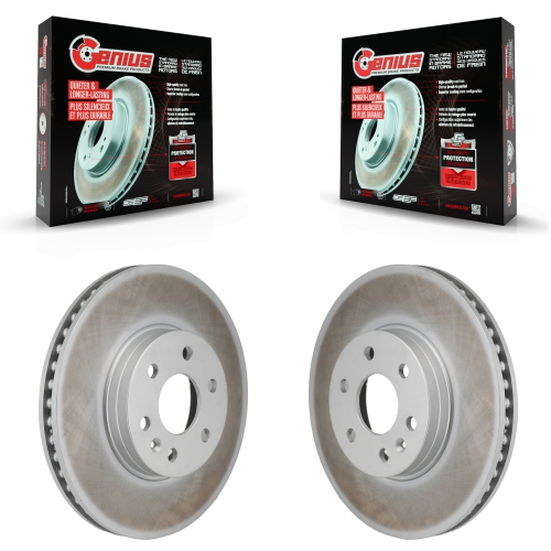 GENIUS  Front Coated Disc Brake Rotors Pair for 2021-2022 Chevrolet Colorado Gmc Canyon Kg-101981
