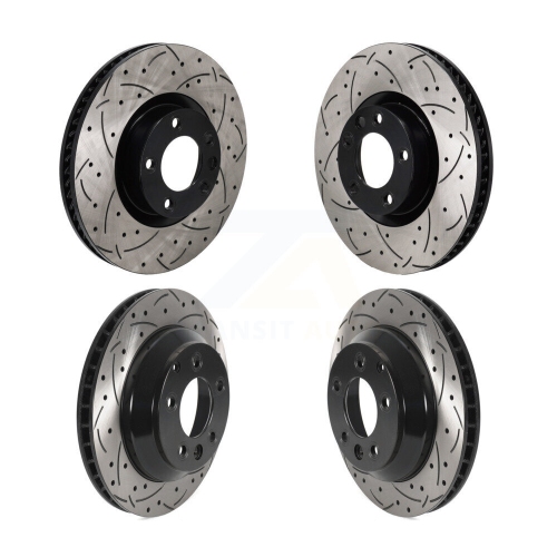 Front Rear Coat Drill Slot Disc Brake Rotor Hub Kit For Volkswagen Touareg Porsche Cayenne KD-100636