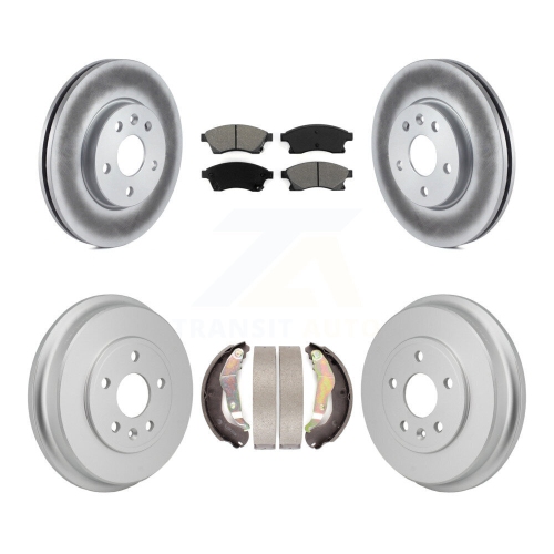 Front Rear Coated Disc Brake Rotors Semi-Metallic Pads And Drum Kit For Chevrolet Sonic KGS-102885
