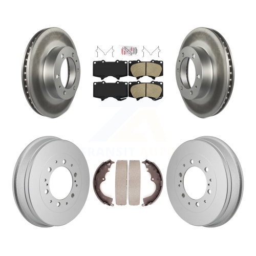 Disques de frein avant arrière plaquettes en céramique et ensemble de tambour enduit pour Toyota Tacoma KGA-106306