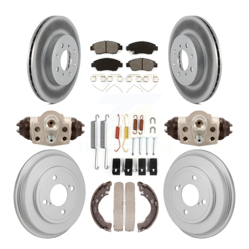 Front Rear Coat Disc Brake Rotor Semi-Metallic Pad Drum Kit For 2015-2019 Honda Fit KGS-102902