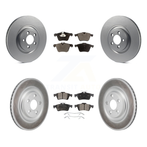 Front Rear Coat Brake Rotors Ceramic Pad Kit For 2016 Jaguar XJ With Manual Parking KGT-103406