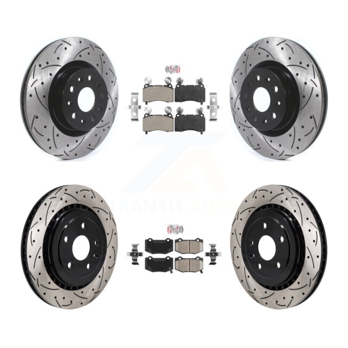 Ensemble disque de frein de frein à plaquette avant semi-métallique arrière à fente en céramique pour la Camaro KDA-102957 de Chevrolet