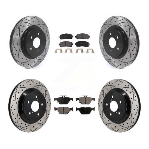 Disques de frein à disque à fente enduite à l'avant arrière Kit de plaquettes semi-métalliques pour Subaru Crosstrek KDF-101323