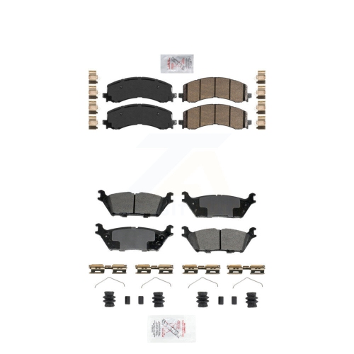 AMERIBRAKES  Front Ceramic Rear Semi-Metallic Disc Brake Pads Kit for Ford Bronco F-150 Lightning Knf-101970