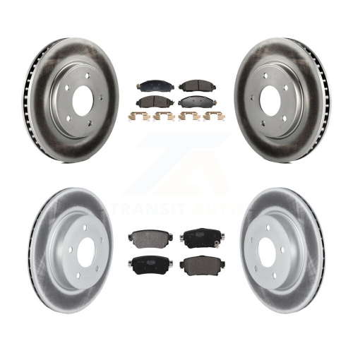 Front Rear Coated Disc Brake Rotors And Semi-Metallic Pads Kit For Nissan LEAF KGF-102977