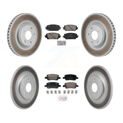 Front Rear Ceramic Pads And Coated Disc Brake Rotors Kit For 2022-2023 Hyundai Santa Cruz KGA-106070