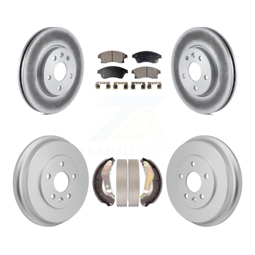 Front Rear Coated Disc Brake Rotors Ceramic Pads And Drum Kit For Chevrolet Sonic KGT-103591