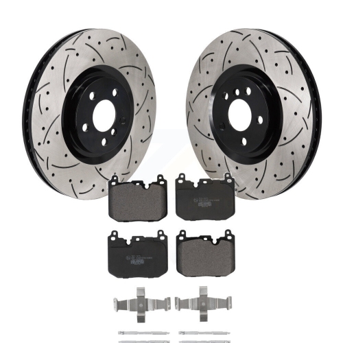 Front Drilled Slot Brake Rotors Ceramic Pad Kit For Mini Cooper Countryman BMW X2 Clubman KDT-101395