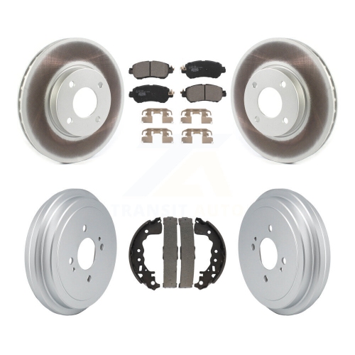 Front Rear Coated Disc Brake Rotors Ceramic Pads And Drum Kit For Nissan Kicks Versa KGT-103296