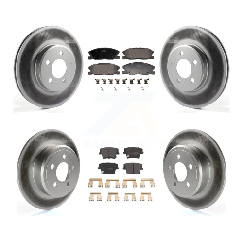 Front Rear Coated Brake Rotors Semi-Metallic Pad Kit For 2014 Dodge Charger RWD with 3.6L KGF-102941